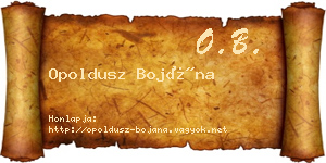 Opoldusz Bojána névjegykártya